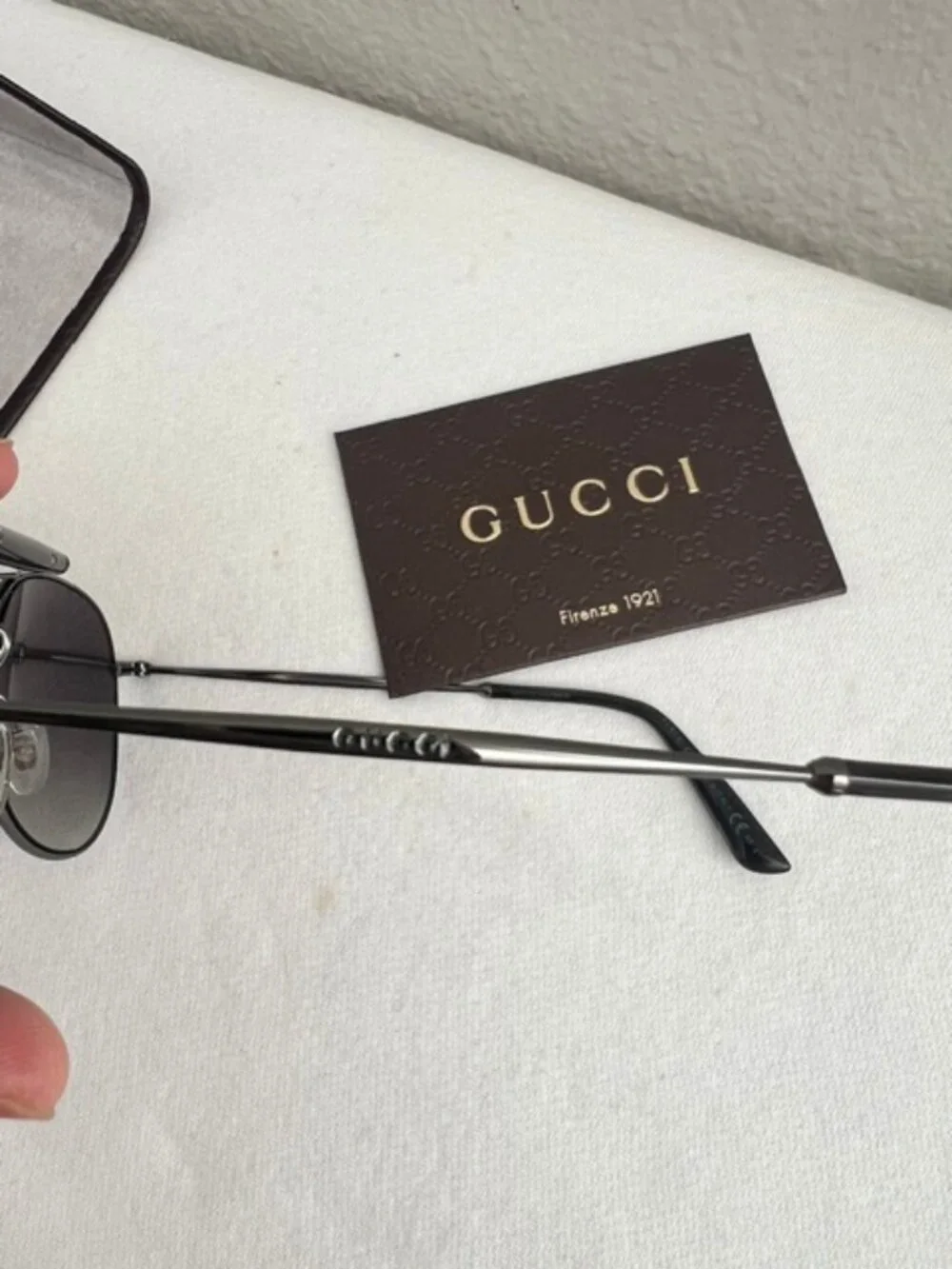 Gucci Silver Gradient Aviator Sunglasses